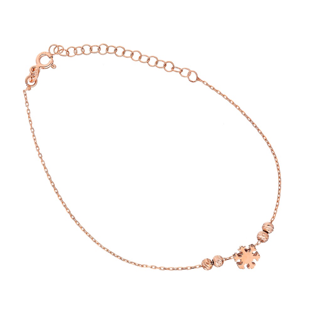 Glorria 925k Sterling Silver Snowflake Anklet Glorria 925k Sterling Silver Snowflake Anklet