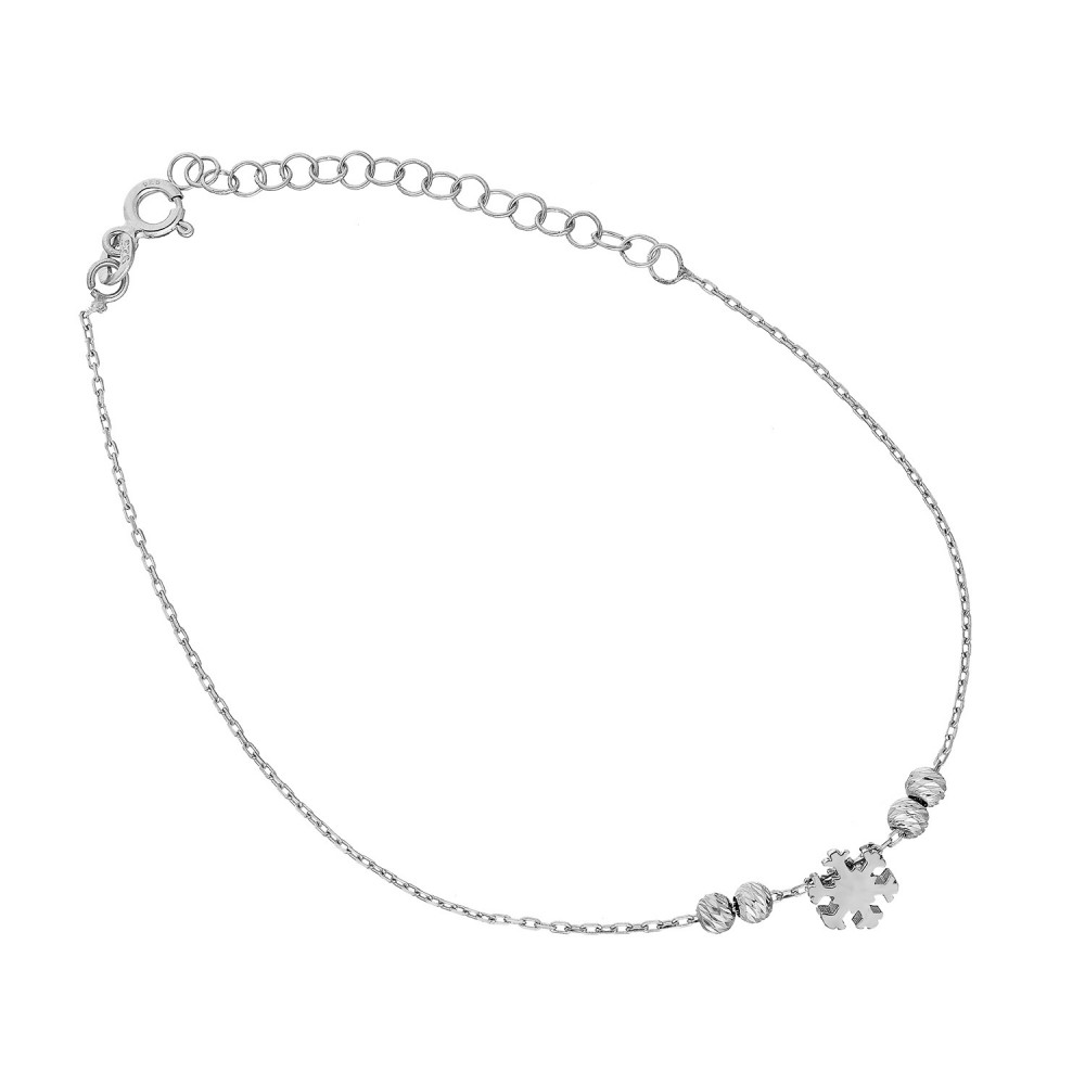 Glorria 925k Sterling Silver Snowflake Anklet Glorria 925k Sterling Silver Snowflake Anklet