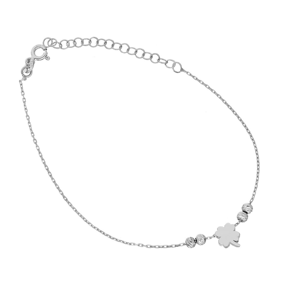 Glorria 925k Sterling Silver Clover Anklet