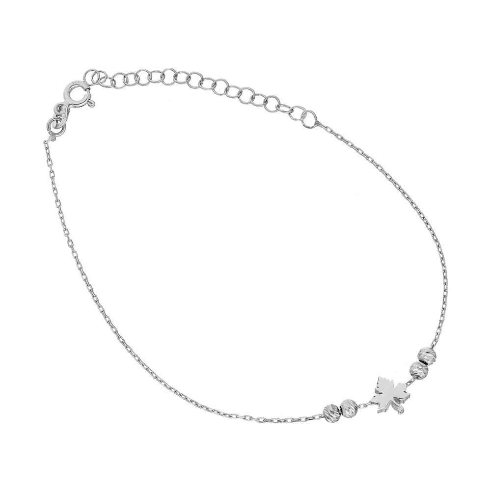 Glorria 925k Sterling Silver Leaf Anklet Glorria 925k Sterling Silver Leaf Anklet