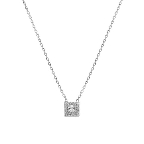 Glorria 925k Sterling Silver Solitaire Necklace