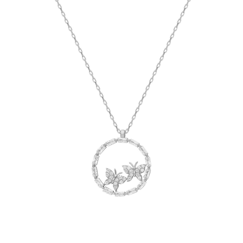 Glorria 925k Sterling Silver Butterfly Necklace