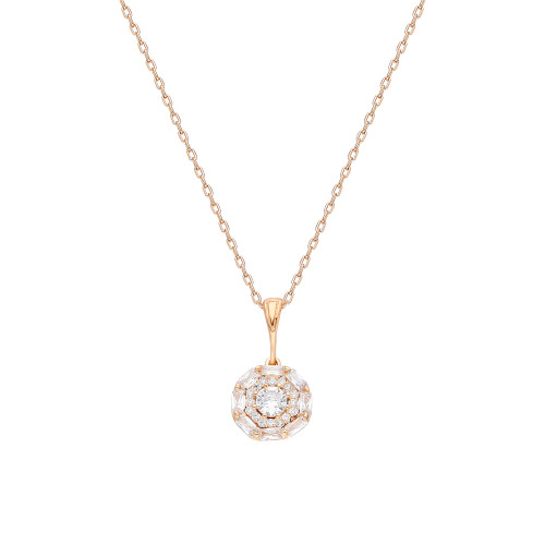 Glorria 925k Sterling Silver Baget Pave Necklace