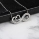 Glorria 925k Sterling Silver Heart Infinity Necklace