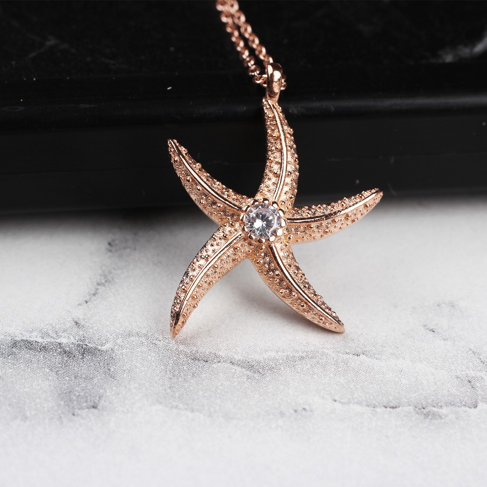 Glorria 925k Sterling Silver Starfish Necklace
