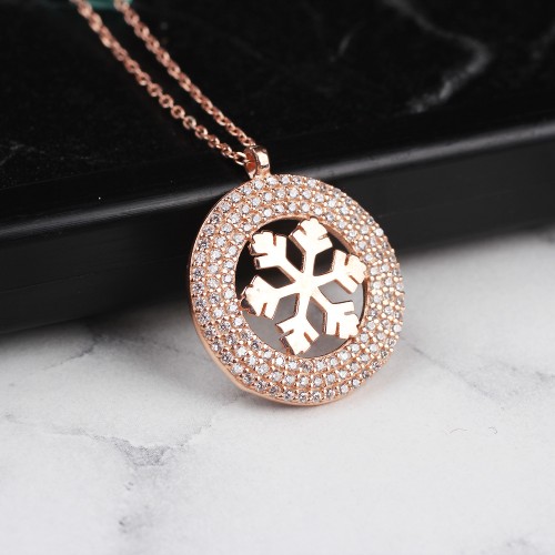 Glorria 925k Sterling Silver Snowflake Necklace