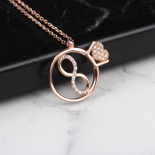 Glorria 925k Sterling Silver Infinity Solitaire Necklace Glorria 925k Sterling Silver Infinity Solitaire Necklace
