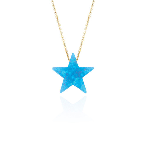 Glorria 14k Solid Gold Opal Star Necklace Glorria 14k Solid Gold Opal Star Necklace