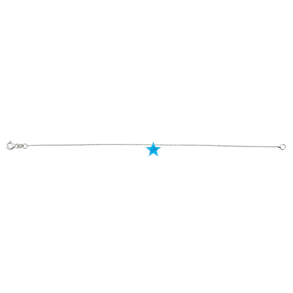 Glorria 925k Sterling Silver Opal Star Bracelet