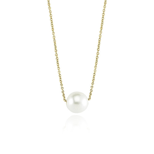 Glorria 14k Solid Gold Single Pearl Necklace, Bracelet, Flower Gift Set Glorria 14k Solid Gold Single Pearl Necklace, Bracelet, Flower Gift Set