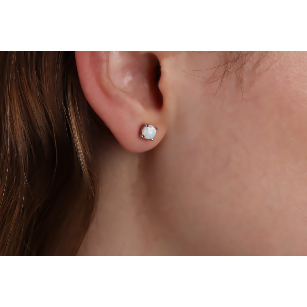 Glorria 925k Sterling Silver Opal Earrings