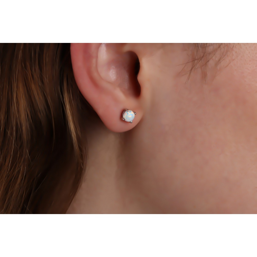 Glorria 925k Sterling Silver Opal Earrings