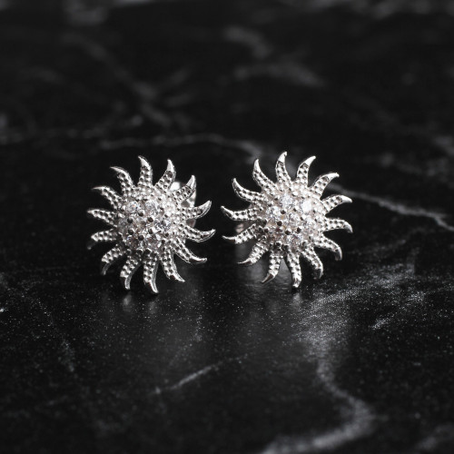 Glorria 925k Sterling Silver Sun Earring Glorria 925k Sterling Silver Sun Earring