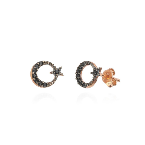 Glorria 925k Sterling Silver Star and Crescent Earring Glorria 925k Sterling Silver Star and Crescent Earring