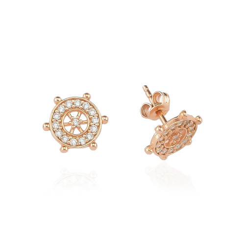 Glorria 925k Sterling Silver Rudder Pave Earring Glorria 925k Sterling Silver Rudder Pave Earring