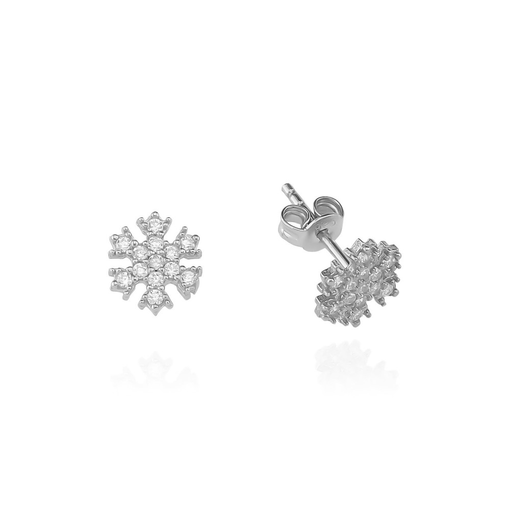 Glorria 925k Sterling Silver Snowflake Necklace, Bracelet, Earrings, Flower Gift Set