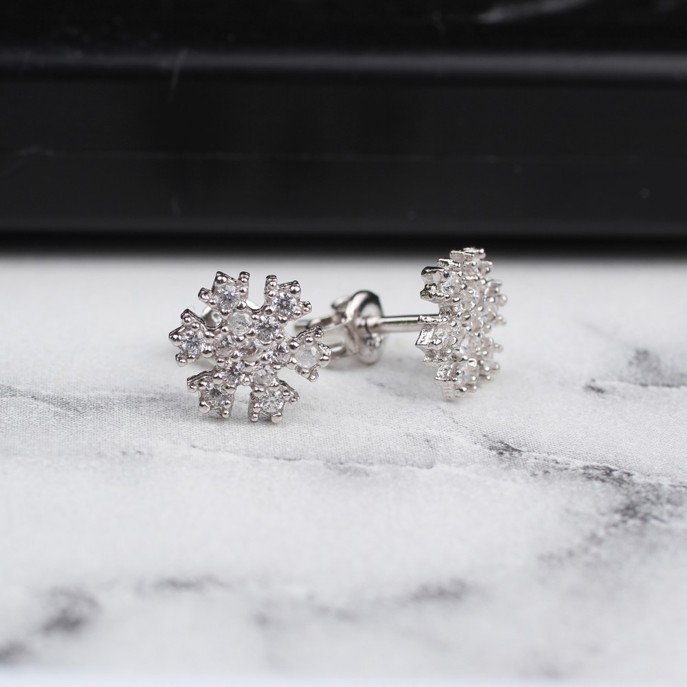 Glorria 925k Sterling Silver Snowflake Earring