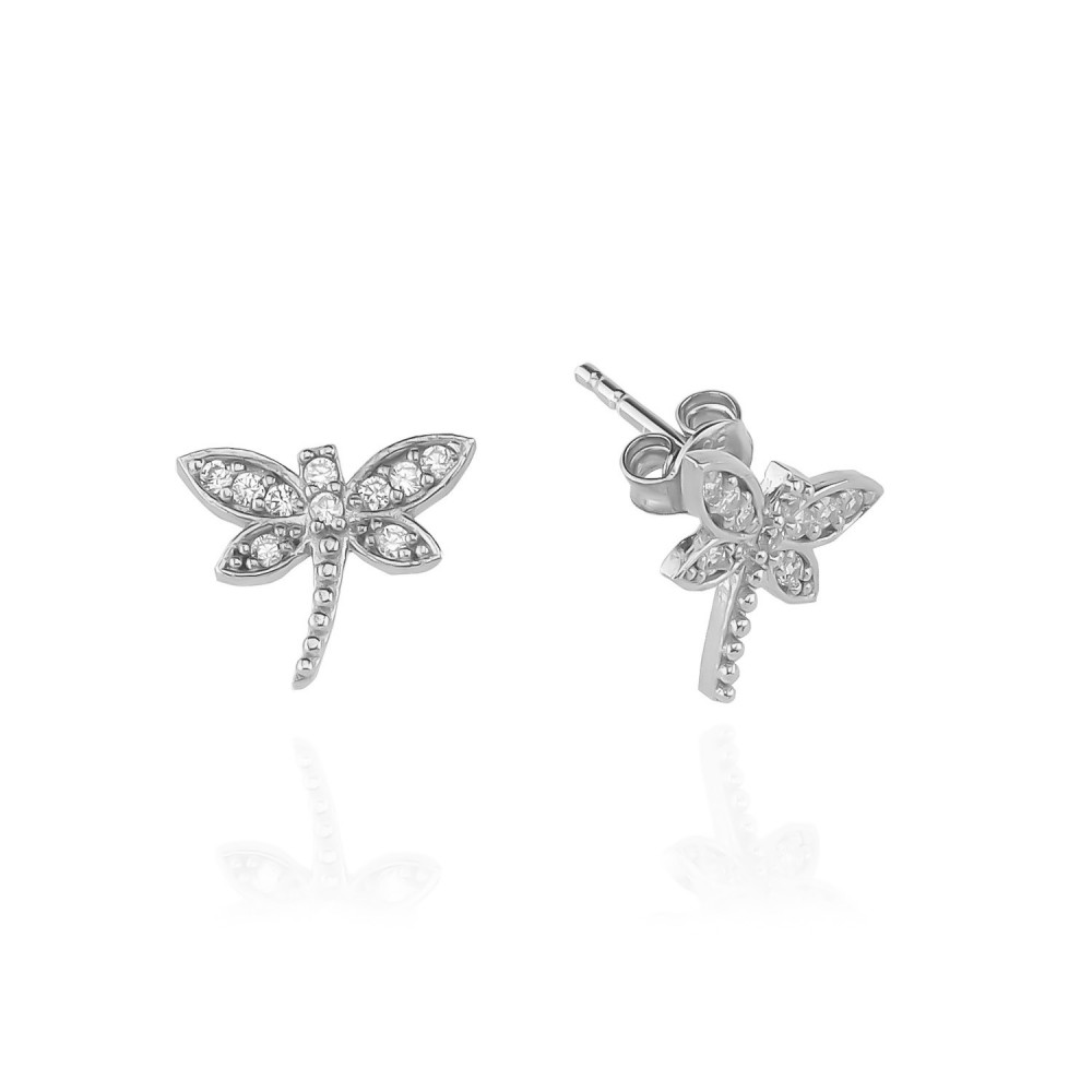 Glorria 925k Sterling Silver Dragonfly Necklace, Earrings, Ring Gift Set