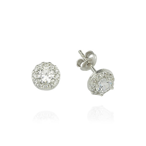 Glorria 925k Sterling Silver Round Anthurage Earring Glorria 925k Sterling Silver Round Anthurage Earring