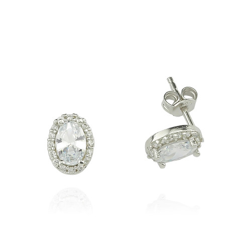 Glorria 925k Sterling Silver Oval Anthurage Earring Glorria 925k Sterling Silver Oval Anthurage Earring