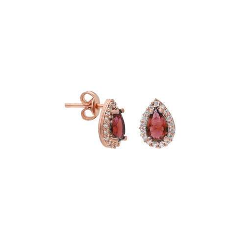 Glorria 925k Sterling Silver Red Anthurage Earring Glorria 925k Sterling Silver Red Anthurage Earring