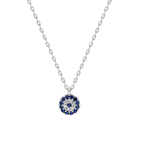 Glorria 925k Sterling Silver Evil Eye Necklace Glorria 925k Sterling Silver Evil Eye Necklace