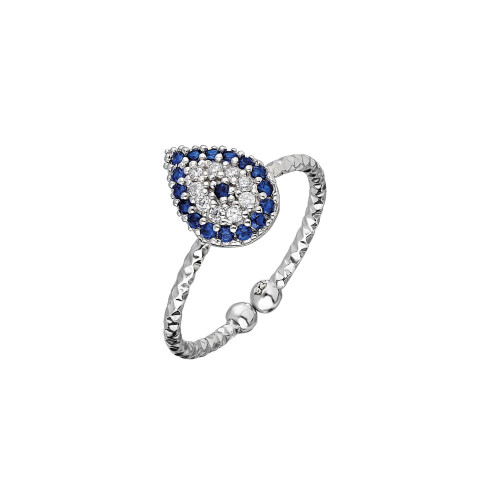 Glorria 925k Sterling Silver Evil Eye Ring Glorria 925k Sterling Silver Evil Eye Ring