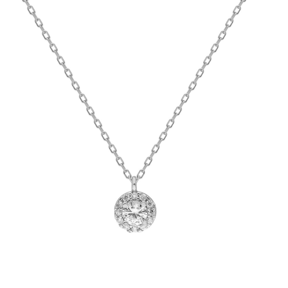 Glorria 925k Sterling Silver Round Anthurage Necklace