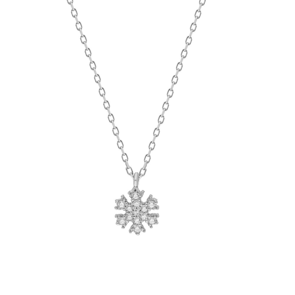 Glorria 925k Sterling Silver Snowflake Necklace