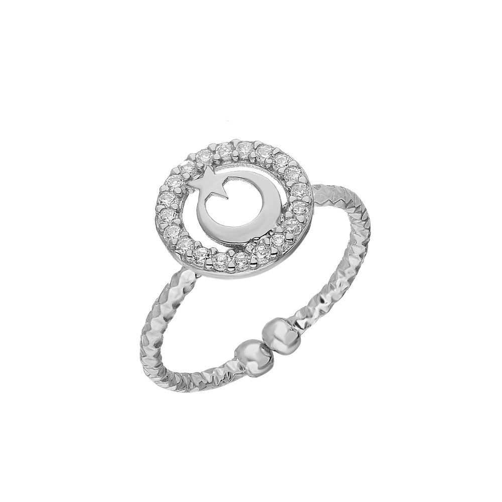 Glorria 925k Sterling Silver Star and Crescent Ring Glorria 925k Sterling Silver Star and Crescent Ring