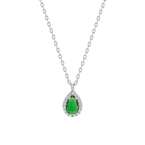 Glorria 925k Sterling Silver Drop Anthurage Necklace