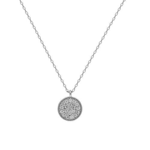 Glorria 925k Sterling Silver Round Necklace Glorria 925k Sterling Silver Round Necklace