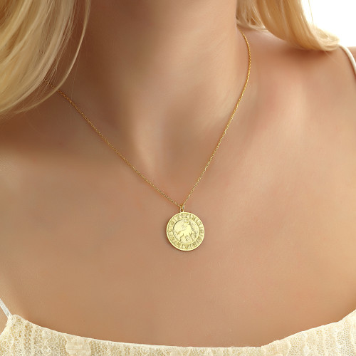 Glorria 925k Sterling Silver Taurus Zodiac Necklace