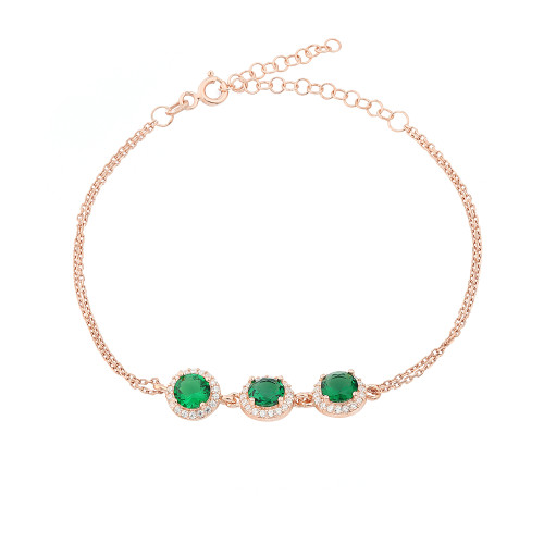 Glorria 925k Sterling Silver Anturage Round Bracelet