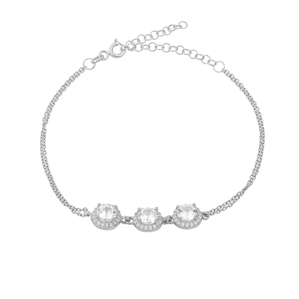 Glorria 925k Sterling Silver Anturage Round Bracelet