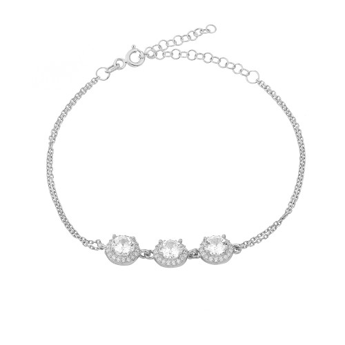 Glorria 925k Sterling Silver Anturage Round Bracelet