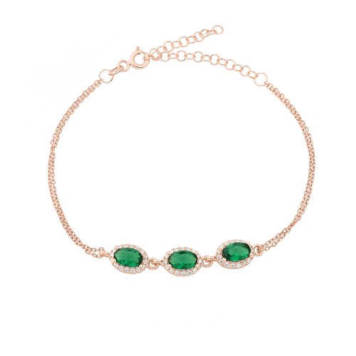 Glorria 925k Sterling Silver Anturage Oval Bracelet