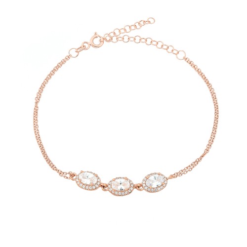 Glorria 925k Sterling Silver Anturage Oval Bracelet