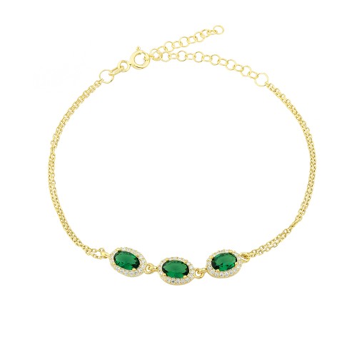 Glorria 925k Sterling Silver Anturage Oval Bracelet