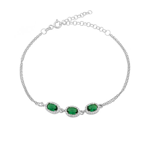 Glorria 925k Sterling Silver Anturage Oval Bracelet