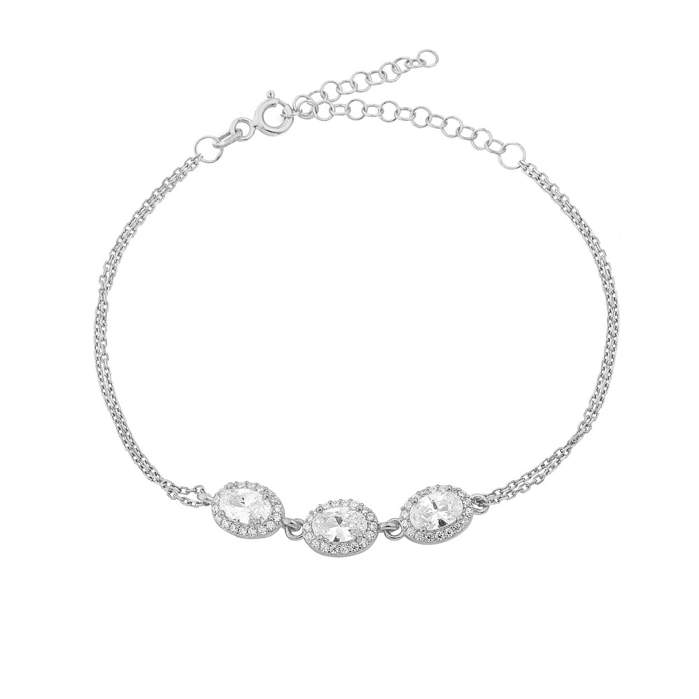 Glorria 925k Sterling Silver Anturage Oval Bracelet