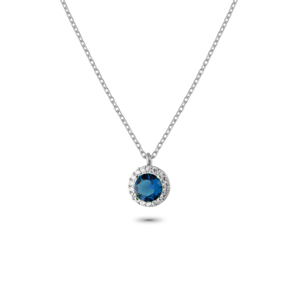 Glorria 925k Sterling Silver Anturage Round Necklace