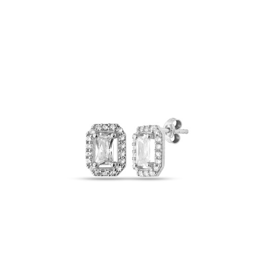 Glorria 925k Sterling Silver Baguette Earrings Glorria 925k Sterling Silver Baguette Earrings