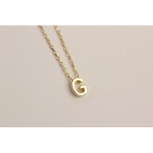Glorria 925k Sterling Silver 3D Minimalist Letter G Necklace Glorria 925k Sterling Silver 3D Minimalist Letter G Necklace