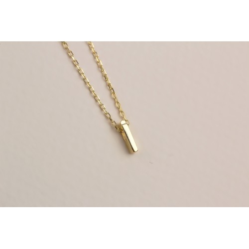 Glorria 925k Sterling Silver 3D Minimalist Letter İ Necklace Glorria 925k Sterling Silver 3D Minimalist Letter İ Necklace