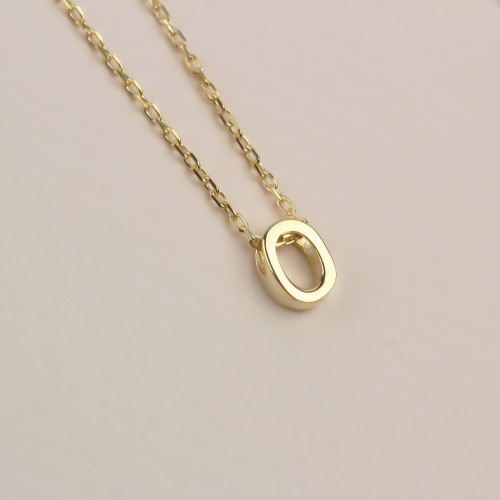 Glorria 925k Sterling Silver 3D Minimalist Letter O Necklace Glorria 925k Sterling Silver 3D Minimalist Letter O Necklace