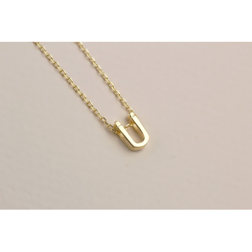 Glorria 925k Sterling Silver 3D Minimalist Letter Ü Necklace Glorria 925k Sterling Silver 3D Minimalist Letter Ü Necklace