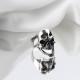 Glorria 925k Sterling Silver Men Skull Ring