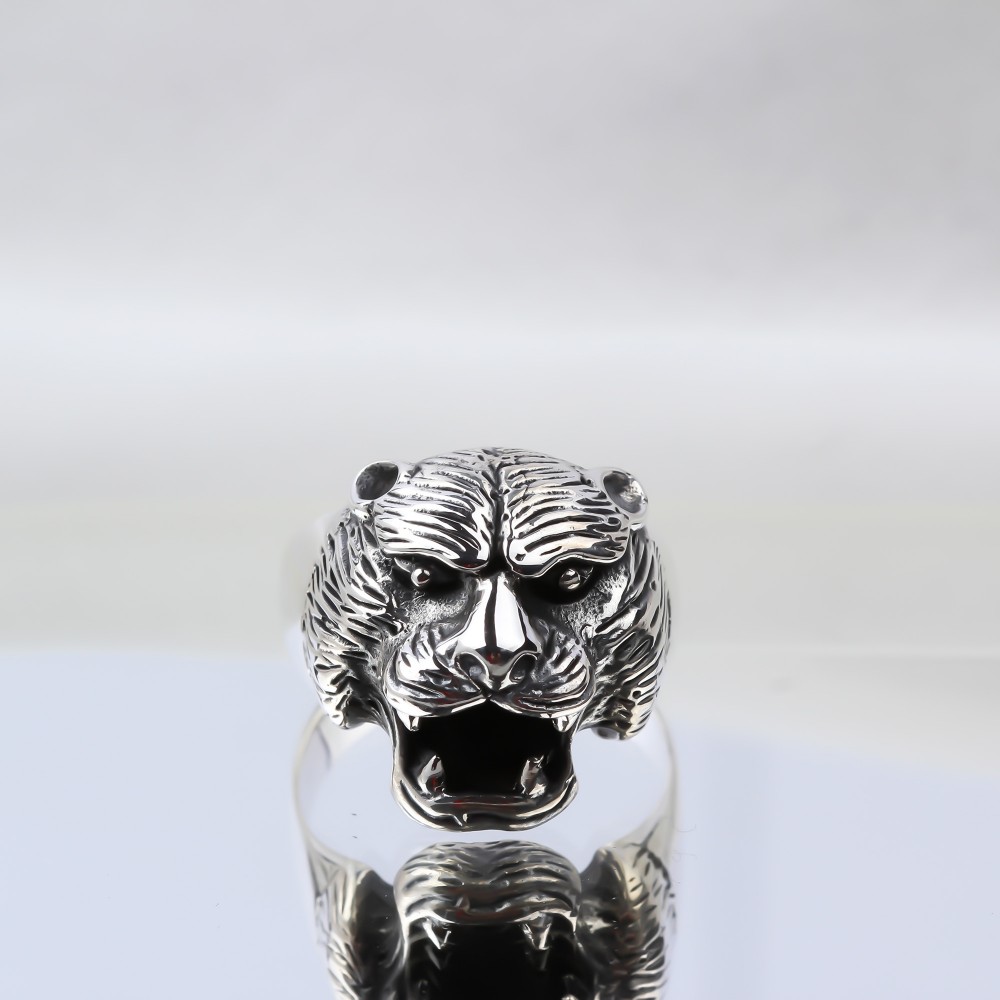 Glorria 925k Sterling Silver Men Puma Ring