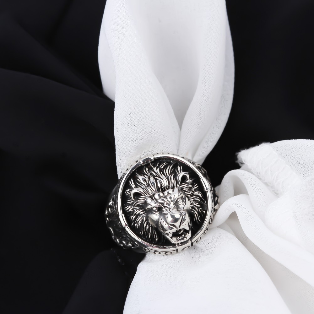Glorria 925k Sterling Silver Men Roaring Lion Ring Glorria 925k Sterling Silver Men Roaring Lion Ring